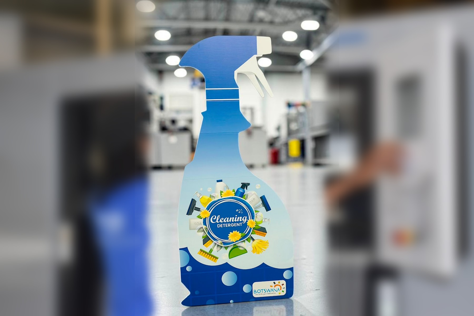 Faster Displays die-cut spray-bottle unit for a cleaning detergent brand