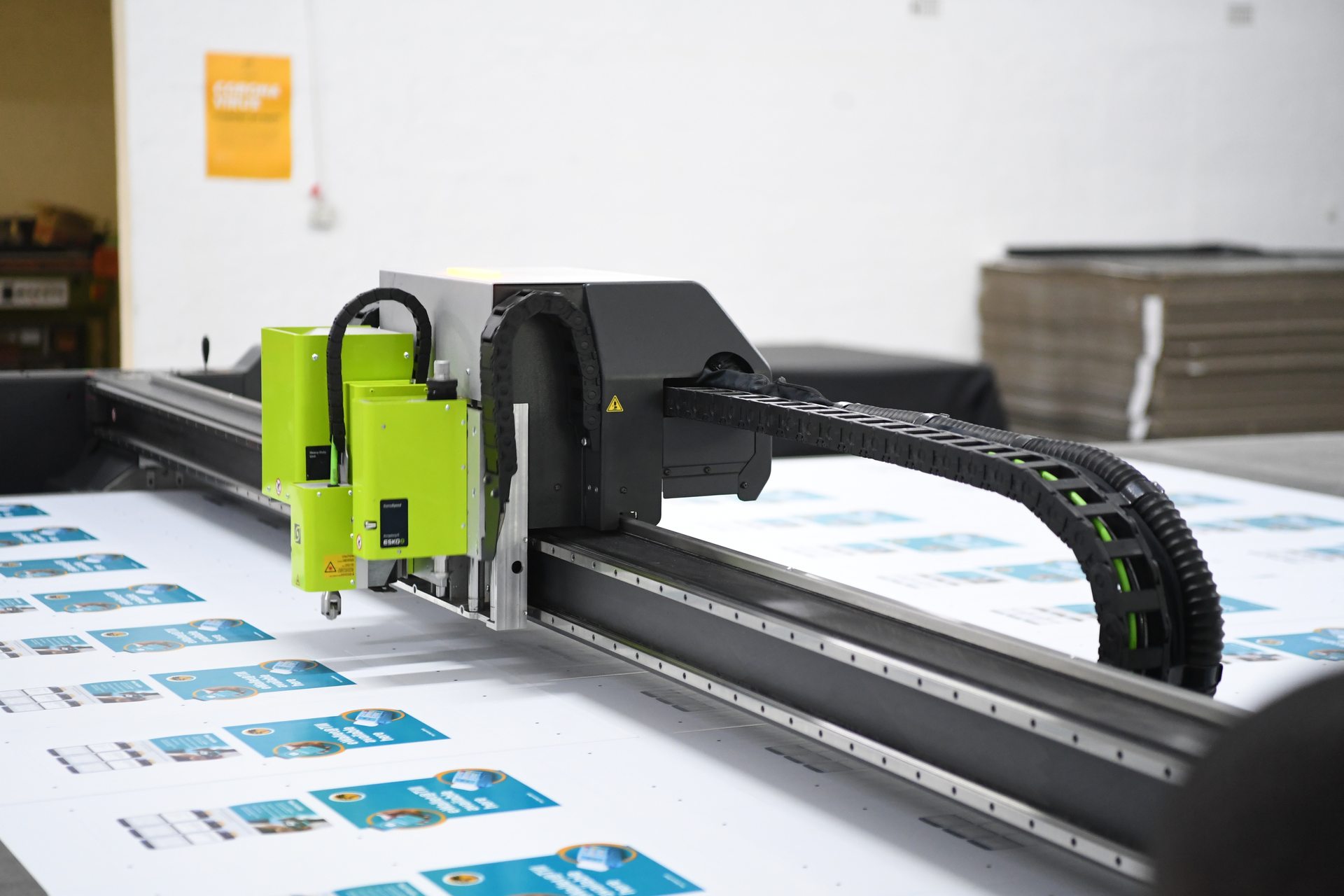 Vutek UV flatbed printer in operation