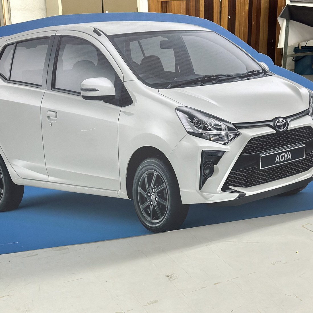 Life-size vehicle cut-out for a showroom display